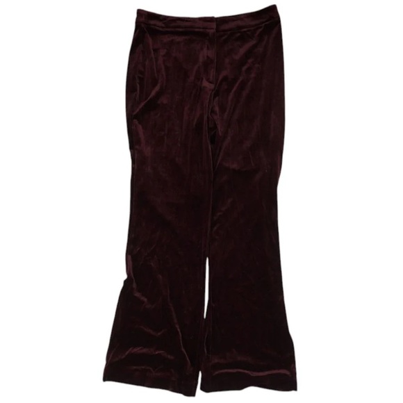 NWT! Size 10 Velvet Wide-Leg Pants in Deep Burgundy - Picture 4 of 14